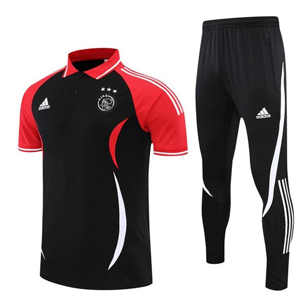 Polo Ajax Conjunto Completo 2022 2023 Negro Rojo